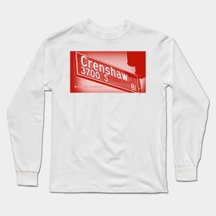 Crenshaw Boulevard (Red), Los Angeles, California by Mistah Wilson Long Sleeve T-Shirt